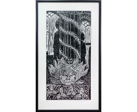 * STEVEN CAMPBELL (SCOTTISH 1953 - 2007), THE ROSSLYN EXPERIENCE limited edition woodcut print on paper, signed, dated 2004 a
