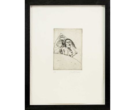 * JOHN BELLANY CBE RA HRSA (SCOTTISH 1942 - 2013), OMINOUS PRESENCE I artist's proof etching on paper, signed and inscribed A