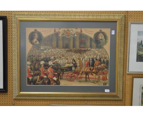 The Queen at St Paul's large colour print depicting the Diamond Jubilee of Queen Victoria.