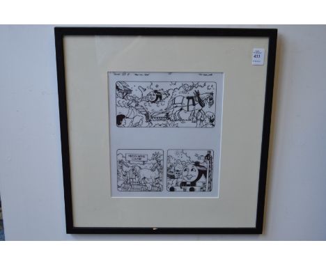 Tim Marwood, original artwork for Thomas The Tank Engine, framed and glazed.