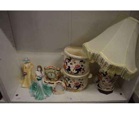 Mason's Mandalay jardinieres, a similar table lamp and other items.