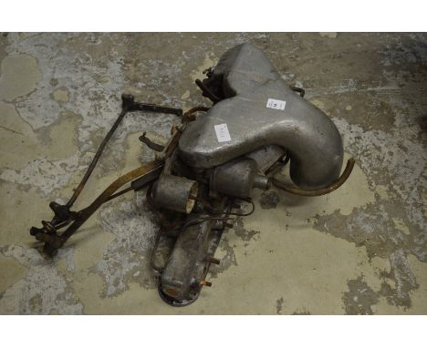 A Jaguar inlet manifold with SU carburettors, suitable for a Mk 1, Mk 2 and some E type cars.