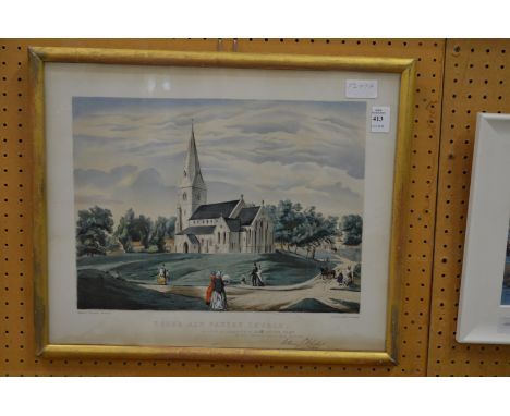 Esher New Parish Church colour print.