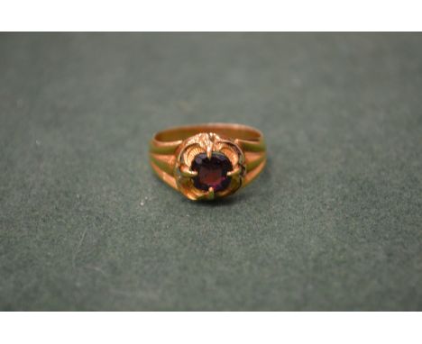 An 18ct gold and ruby ring.