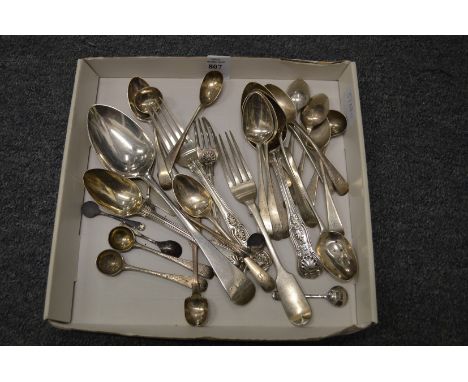 Miscellaneous silver flatware.