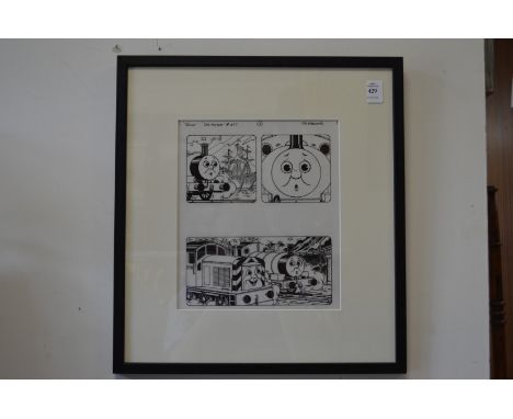 Tim Marwood, original artwork for Thomas The Tank Engine, framed and glazed.