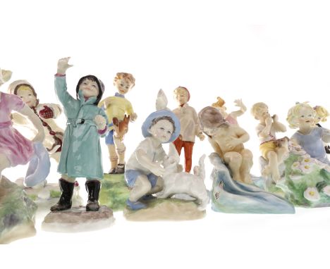 SET OF TWELVE ROYAL WORCESTER 'MONTHS OF THE YEAR' FIGURESby Freda Doughty, each figure modelled as allegorical to a month of