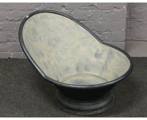 A vintage tin hip bath tub.