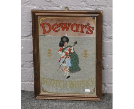 A framed Dewars Scotch Whisky advertising mirror.&nbsp;