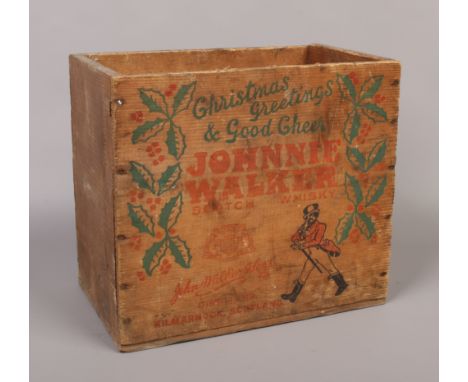 A vintage Johnnie Walker Scotch Whisky wooden advertising box.