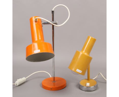 Two vintage anglepoise desk lamps.