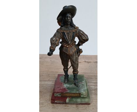 A modern bronze depicting Charles I after Anna Danesin for Birmingham Mint, green onyx base, height 28cm.Condition - missing 