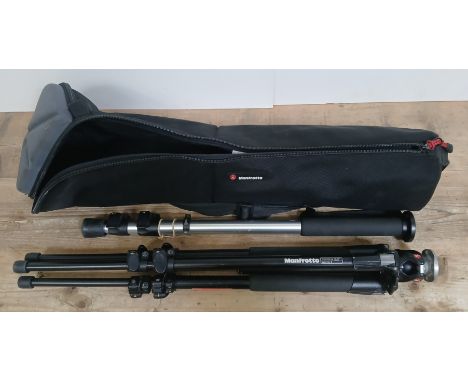 A Manfrotto 190XPROB camera tripod with soft case and a a Manfrotto 679 monopod.