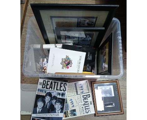 A box of assorted The Beatles and related memorabilia.
