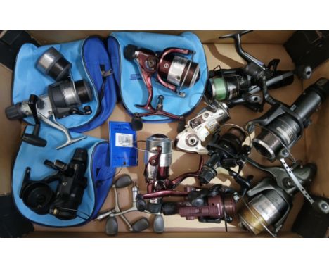 A box of assorted fishing reels including Shimano, Shakespeare, Drennan.Condition:- General wear through use, no sign of any 