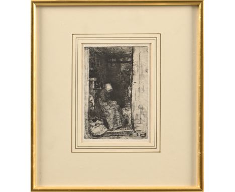 James Abbott McNeill Whistler RBA (1834-1903) - La Vieille aux loques, signed within the plate, n.d., etching, ?proof before 