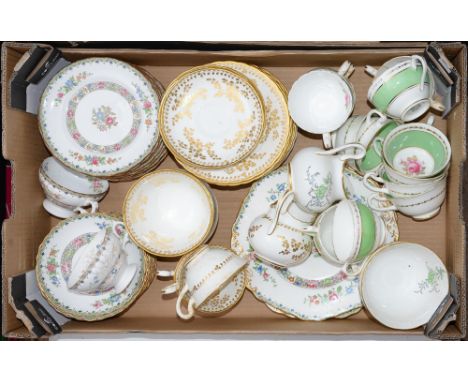 Miscellaneous English bone china and other teawares, 19th c and later, including Spode and New Chelsea 