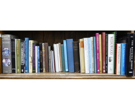 Books. One shelf of antique and jewel reference, 20th c, including The Rocking Horse: A history of moving toy horses, dj, hb,