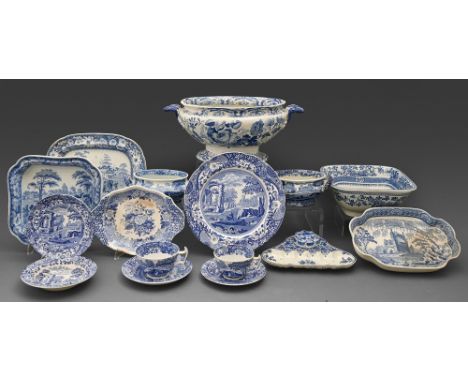 Miscellaneous English earthenware dinner and tea ware, early 19th c and later, to include Spode and Mason's Ironstone, variou