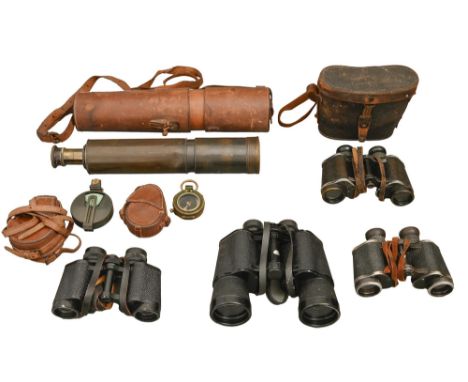 A Victorian brass 2.5in refracting telescope, Ross, London, inscribed R.W.B. Clutterbuck, in original leather case, Carl Zeis
