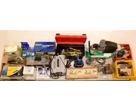 Miscellaneous tools, including a welder and compressor, etc 