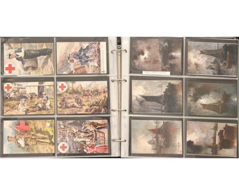 Raphael Tuck &amp; Sons postcards, 6234 The Restless Ocean (6), 638 View English Cathedrals, undivided back (12), 7566 Cork (
