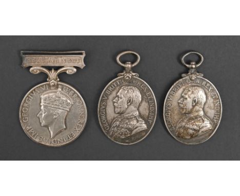 Territorial Force Efficiency Medal, George V 442 F Sjt H Smith Derby Yeo and 933 Pte E Wardle 5/N Staff R and Army Long Servi