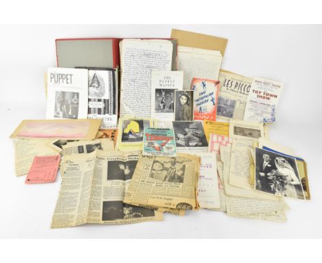 A collection of ephemera belonging to British puppeteer Christine Glanville (1924-1999), grandniece of Robert Peel Glanville 