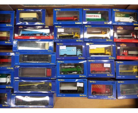 A collection of 27 1:76 scale / OO scale diecast models of commercial motor vehicles, predominantly by Base Toys with three b