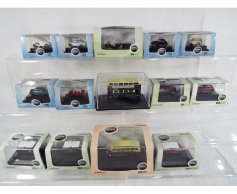Oxford Commercials - A collection of 14 die cast models motor vehicles, all N gauge from the Oxford Commercials and Oxford Au