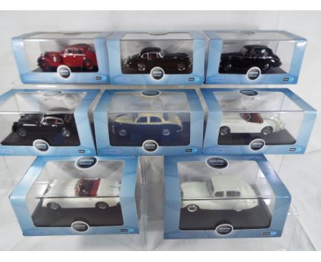 Oxford Automobile Co - a collection of eight diecast model motor vehicles from the Oxford Automobile Co, 1:43 scale in mint c