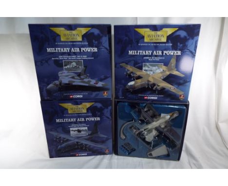 Corgi Aviation Archive - four 1:144 scale model diecast aeroplanes comprising Military Airpower 48301, 48401, 48402, 48403, (