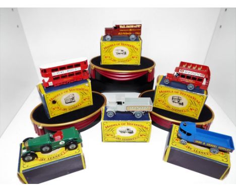 Matchbox Models of Yesteryear original series - six diecast models comprising No.2 B Type Bus, No.3 E Class Tramcar, No.4 Sen