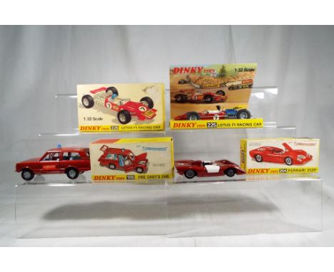 Dinky Toys - Ferrari 312P. Red body with white doors and racing number '24'. Appears mint in excellent box. #225 Lotus F1 Rac