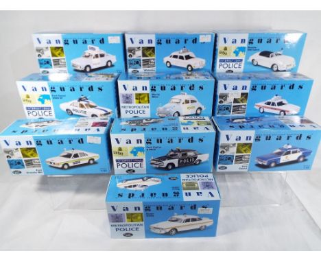 Vanguards - a collection of ten Vanguards Precision diecast replica police cars 1:43 scale all mint in box