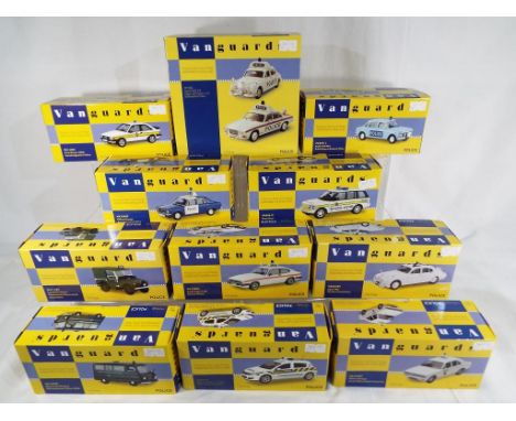 Vanguards - eleven diecast Vanguard Precision models 1:43 scale police cars all mint in original box