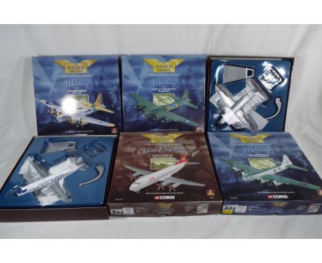 Corgi Aviation Archive - six 1:144 scale model diecast aeroplanes comprising 47603, 47604, 47606, 48201, 48203, 48204, (all 1