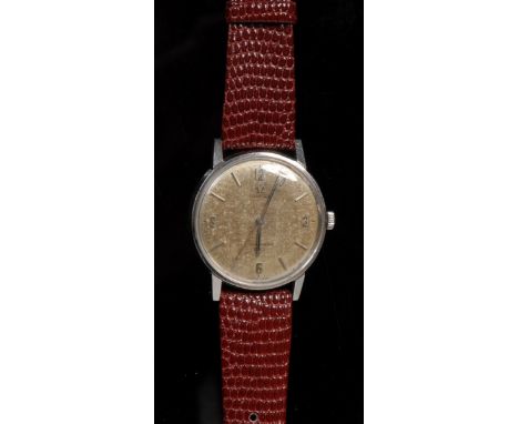 Omega - a vintage Seamaster 600 wristwatch, silvered dial, Arabic numerals, baton markers, centre seconds, manual movement, l