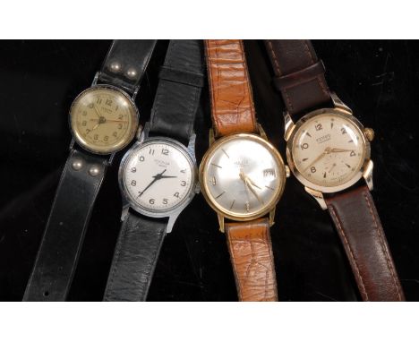 Vintage Watches - a Majex 25 jewel automatic Incabloc, silvered dial, Arabic numerals, baton markers, centre seconds, date wi