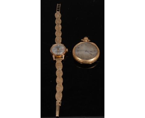 Watches - a lady's Gentry 9ct gold wristwatch, silvered dial, Arabic numerals, centre seconds, date aperture, 9ct gold chain 