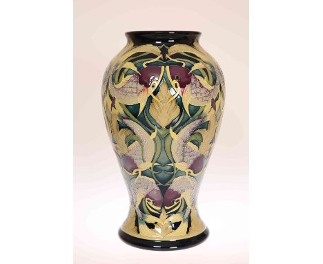A LARGE MOORCROFT "FISHY MCGINTY" VASE, first quality, retains original price label of £3,680. 43.5cm