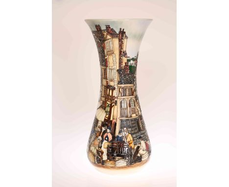 A LARGE MOORCROFT "TIMES GONE BY" VASE, first quality, retains original price label of £5,465. 50cm