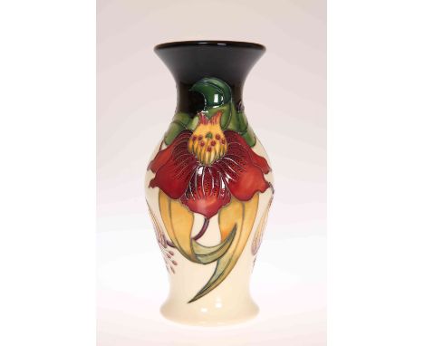 A MOORCROFT "ANNA LILY" VASE, first quality, retains original price label of £335. 19.5cm