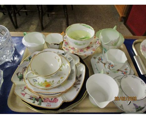 TRAY CONTAINING DECORATIVE WARES INCLUDING CUPS AND SAUCERS ETC