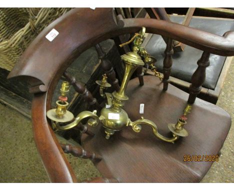 REPRODUCTION BRASS THREE BRANCH LIGHT FITTING