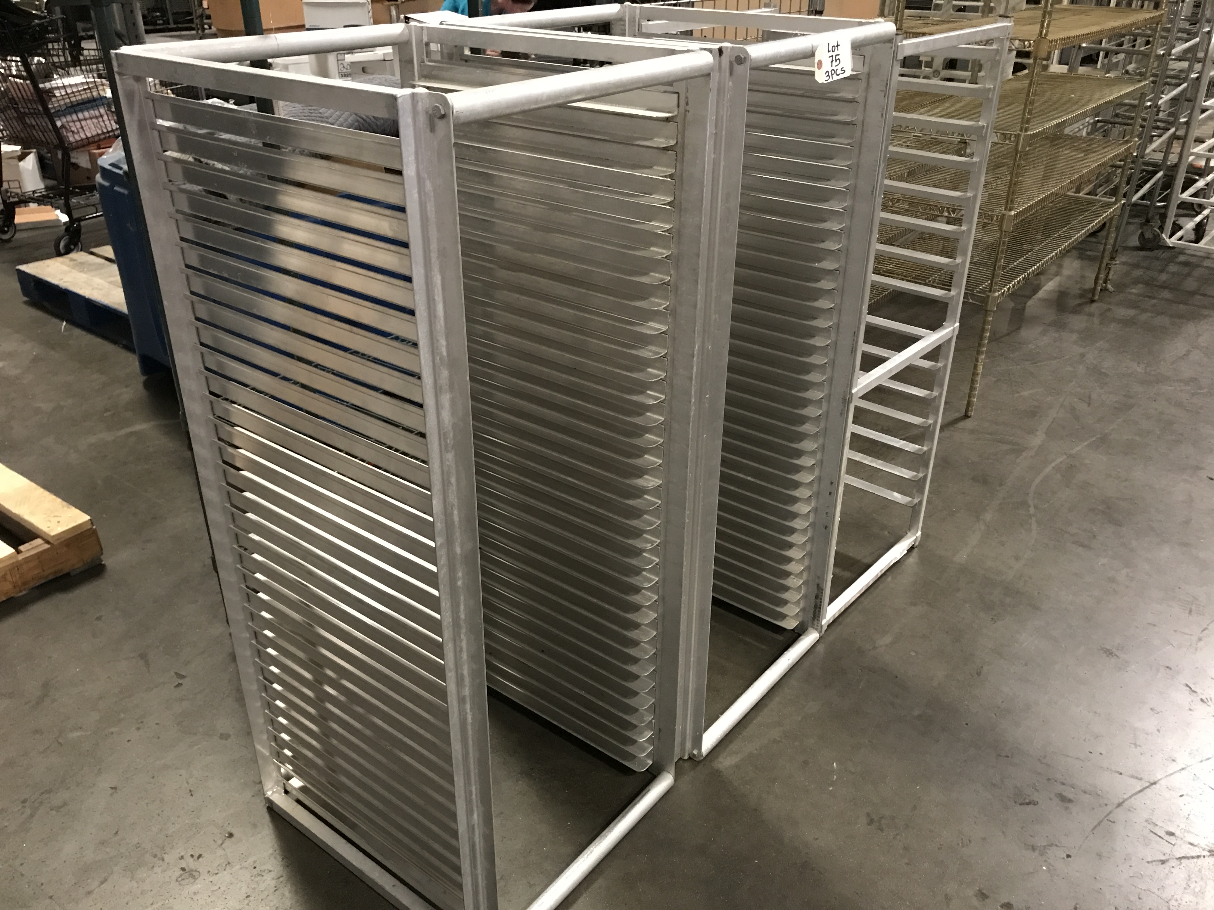 set of 3 aluminum sheet pan racks