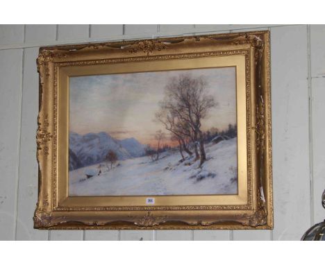 Sir Ernest Albert Waterlow, 1850-1919, Midwinter, Bernere, Oberland, watercolour, signed lower left, 46cm by 66cm, in gilt gl
