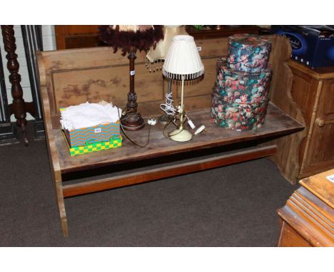 Hardwood bench, 152cm long.