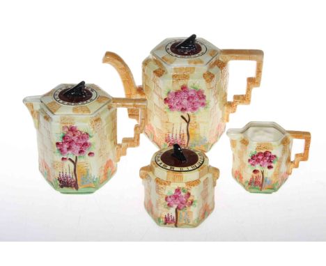 Four piece Beswick 'Sundial' tea set.