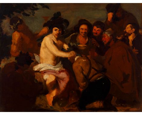 Hans von Faber du Faur. 1863 Stuttgart - 1940 München. Verso Klebezettel mit Sign. und bet. "Bacchus Kopie" (nach Velazquez) 
